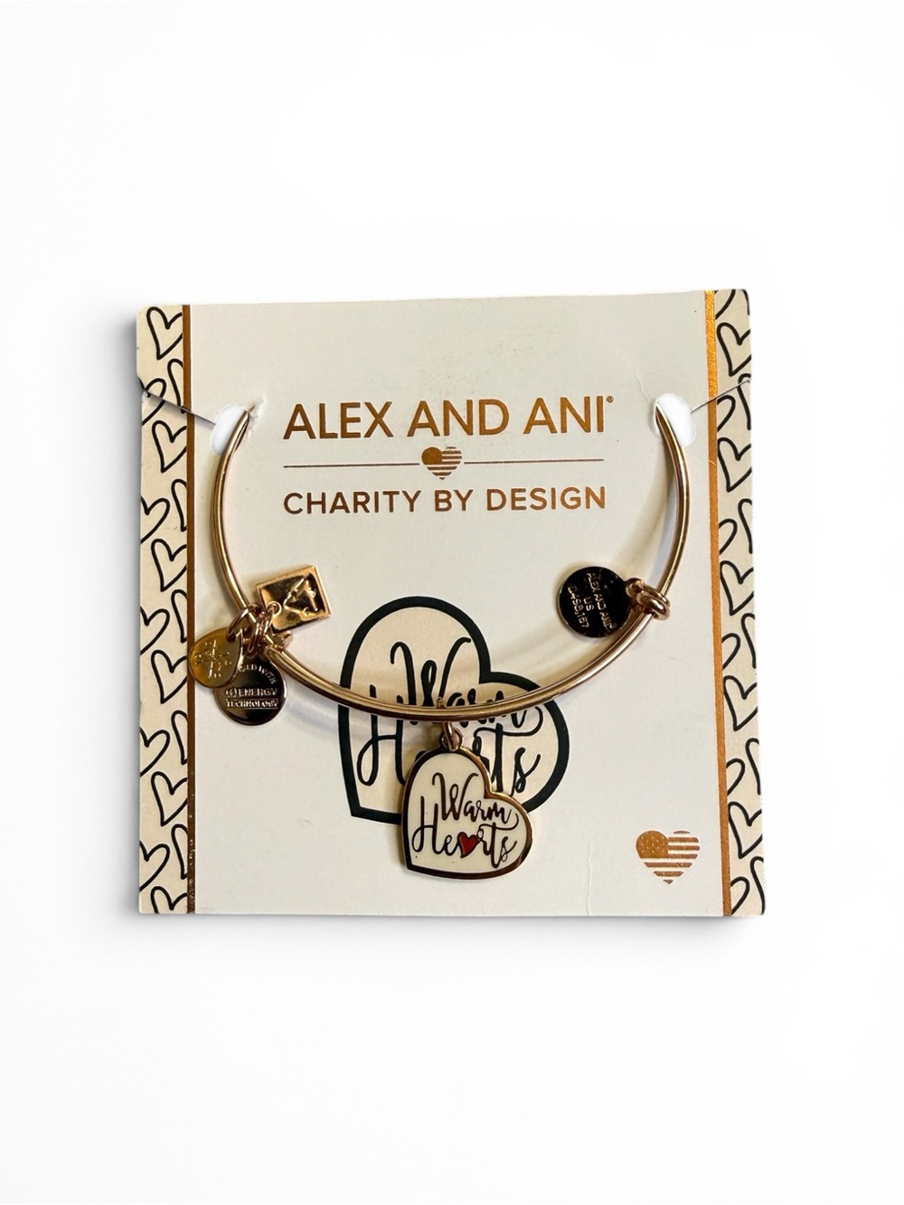 Alex and Ani Rose Gold-tone Warm Hearts Kindness Bangle